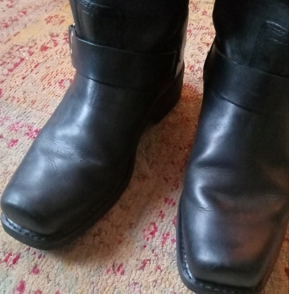 Harley Davidson leather square toed boots size 10 men's - Picture 6 of 10